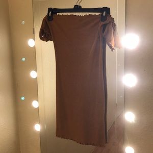 Yellow off the shoulder dress